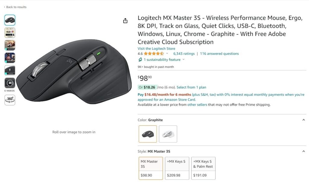Buy MX Master 3S from Amazon